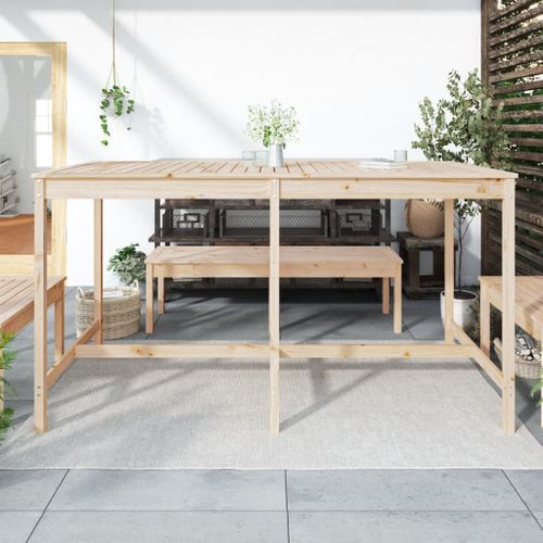 Table de jardin 203,5x90x110 cm bois massif de pin - Photo n°3; ?>