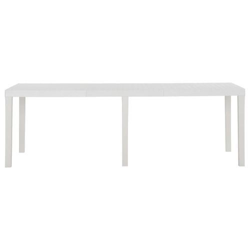 Table de jardin 220x90x72 cm PP Blanc - Photo n°2; ?>