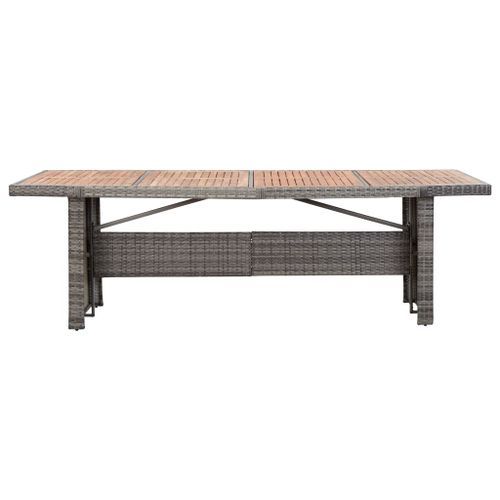 Table de jardin 240x90x74 cm Résine tressée et bois d'acacia - Photo n°3; ?>