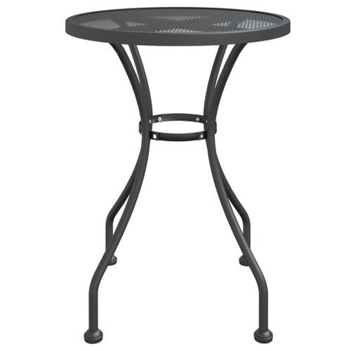 Table de jardin Ø60x72 cm Maille métallique Anthracite - Photo n°3; ?>