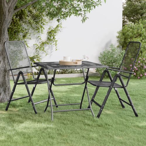 Table de jardin 80x80x72 cm Maille métallique Anthracite - Photo n°2; ?>