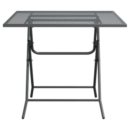 Table de jardin 80x80x72 cm Maille métallique Anthracite - Photo n°3; ?>