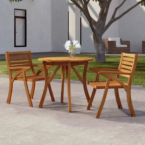 Table de jardin Ø 85 cm Bois d'acacia solide - Photo n°2; ?>