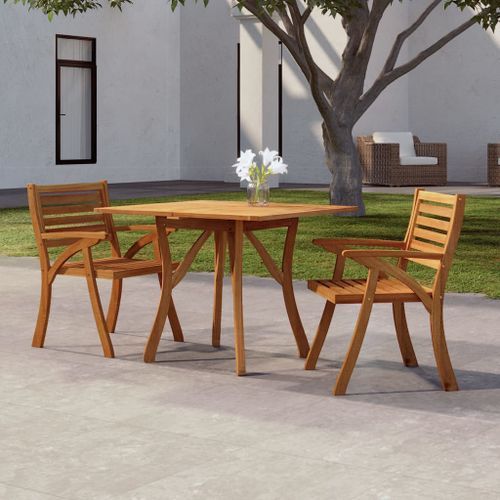 Table de jardin 85x85x75 cm Bois d'acacia solide - Photo n°2; ?>