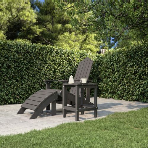 Table de jardin Adirondack Anthracite 38x38x46 cm PEHD - Photo n°3; ?>