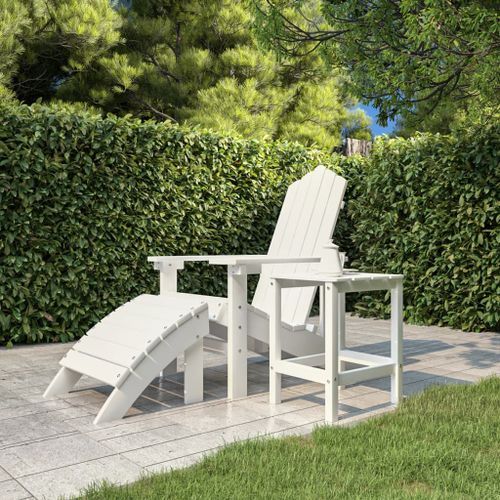 Table de jardin Adirondack Blanc 38x38x46 cm PEHD - Photo n°3; ?>