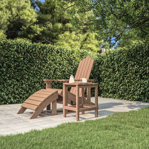 Table de jardin Adirondack Marron 38x38x46 cm PEHD - Photo n°3; ?>