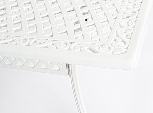 Table de jardin aluminium moulée blanc Kofiam 160 cm - Photo n°3; ?>
