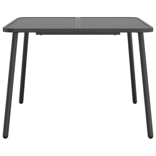 Table de jardin anthracite 100x100x71 cm acier - Photo n°3; ?>