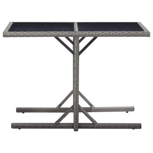 Table de jardin Anthracite 110x53x72 cm Verre et résine tressée - Photo n°2; ?>