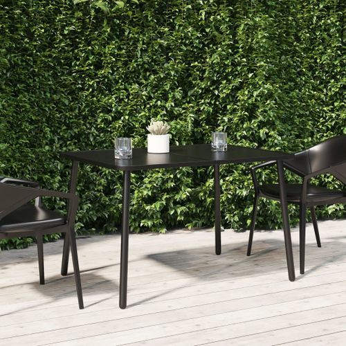 Table de jardin anthracite 110x80x71 cm acier - Photo n°2; ?>