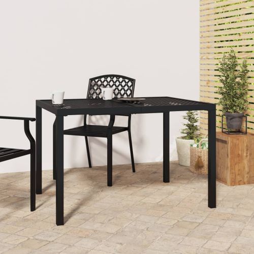 Table de jardin anthracite 110x80x72 cm acier - Photo n°2; ?>