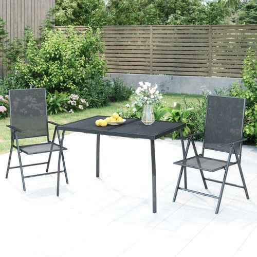 Table de jardin anthracite 110x80x72 cm Treillis d'acier - Photo n°2; ?>