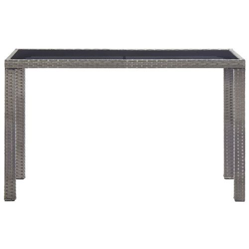 Table de jardin Anthracite 123x60x74 cm Résine tressée - Photo n°2; ?>