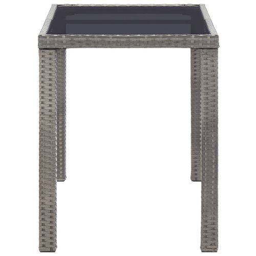 Table de jardin Anthracite 123x60x74 cm Résine tressée - Photo n°3; ?>