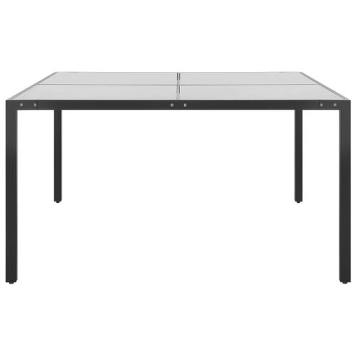 Table de jardin Anthracite 130x130x72 cm Acier et verre - Photo n°2; ?>