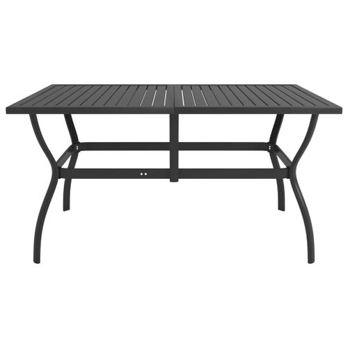 Table de jardin Anthracite 140x80x72 cm Acier - Photo n°2; ?>