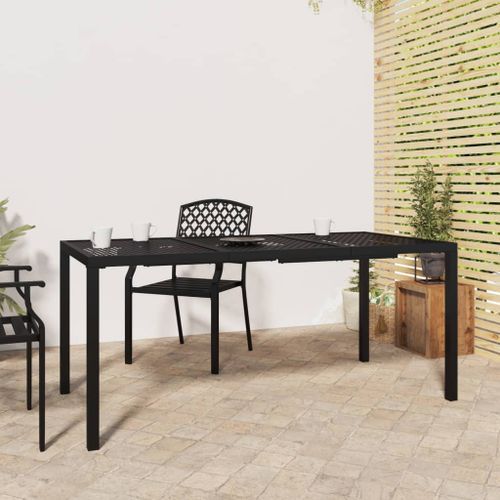 Table de jardin anthracite 165x80x72 cm acier - Photo n°2; ?>