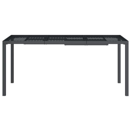 Table de jardin anthracite 165x80x72 cm acier - Photo n°3; ?>