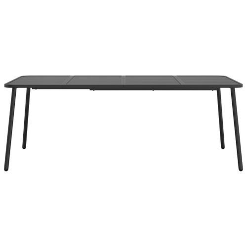 Table de jardin anthracite 200x100x71 cm acier - Photo n°3; ?>