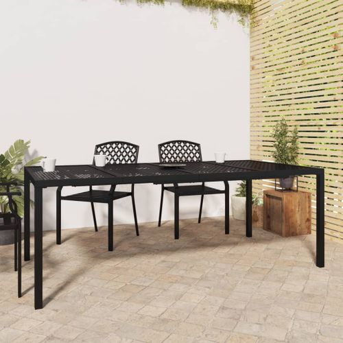 Table de jardin anthracite 200x100x72 cm acier - Photo n°2; ?>