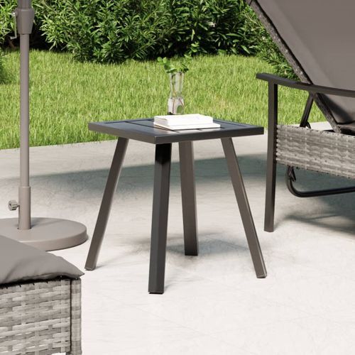 Table de jardin anthracite 34x34x38 cm acier - Photo n°2; ?>