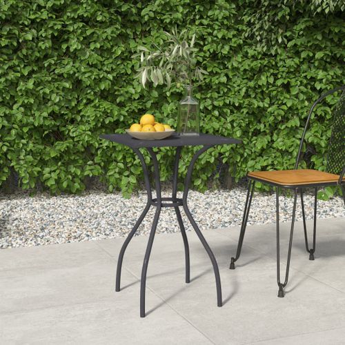 Table de jardin anthracite 50x50x72 cm treillis d'acier - Photo n°2; ?>