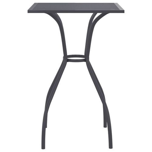 Table de jardin anthracite 50x50x72 cm treillis d'acier - Photo n°3; ?>