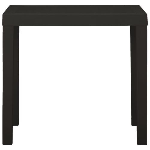 Table de jardin Anthracite 79x65x72 cm Plastique - Photo n°2; ?>