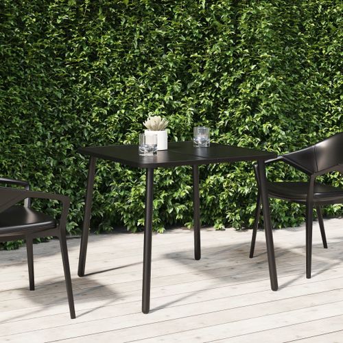 Table de jardin anthracite 80x80x71 cm acier - Photo n°2; ?>