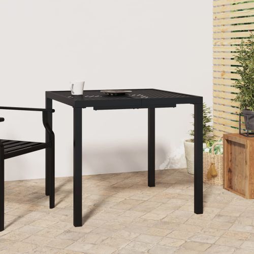 Table de jardin anthracite 80x80x72 cm acier - Photo n°2; ?>