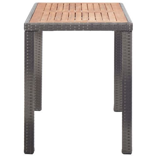 Table de jardin Anthracite et marron 123x60x74 cm Bois d'acacia - Photo n°3; ?>