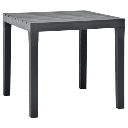 Table de jardin avec 2 bancs Plastique Anthracite - Photo n°3; ?>