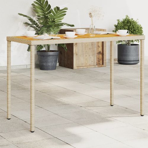 Table de jardin avec dessus en bois d'acacia beige 115x54x74 cm - Photo n°2; ?>