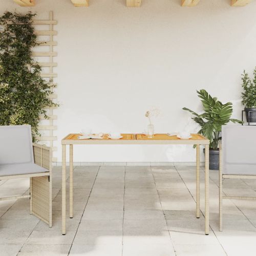 Table de jardin avec dessus en bois d'acacia beige 115x54x74 cm - Photo n°3; ?>