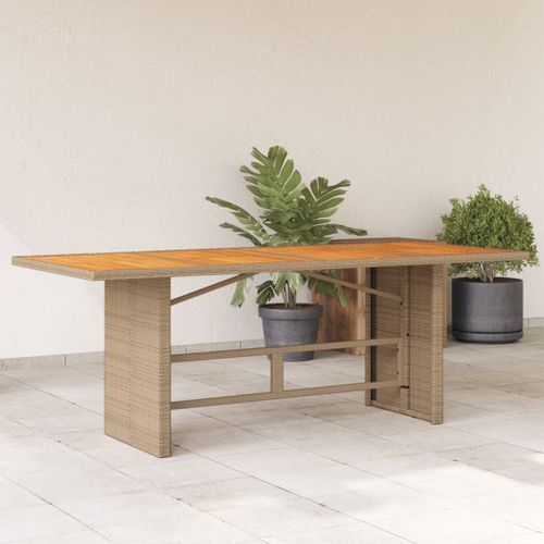 Table de jardin avec dessus en bois d'acacia beige 190x80x74 cm - Photo n°2; ?>