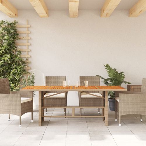 Table de jardin avec dessus en bois d'acacia beige 190x80x74 cm - Photo n°3; ?>