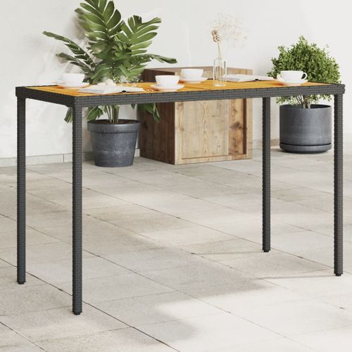 Table de jardin avec dessus en bois d'acacia noir 115x54x74 cm - Photo n°2; ?>