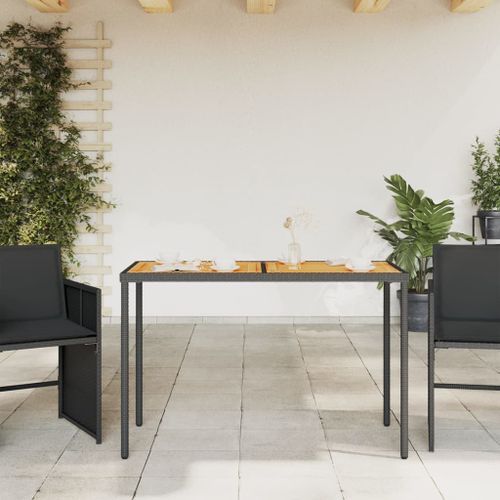 Table de jardin avec dessus en bois d'acacia noir 115x54x74 cm - Photo n°3; ?>