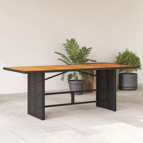 Table de jardin avec dessus en bois d'acacia noir 190x80x74 cm - Photo n°2; ?>