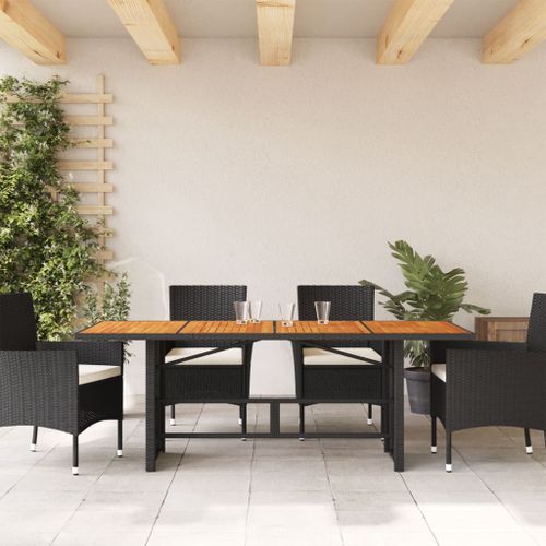 Table de jardin avec dessus en bois d'acacia noir 190x80x74 cm - Photo n°3; ?>
