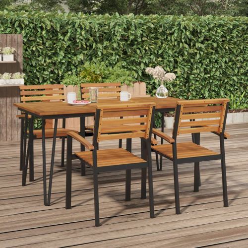 Table de jardin avec pieds épingle à cheveux 160x80x75 acacia - Photo n°2; ?>