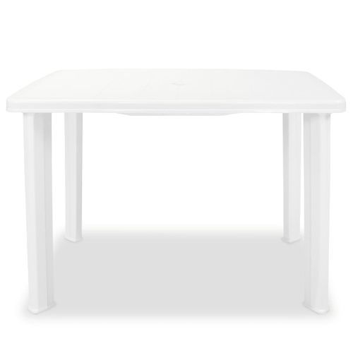 Table de jardin Blanc 101 x 68 x 72 cm Plastique - Photo n°2; ?>