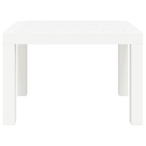 Table de jardin blanc 59x47x40 cm PP - Photo n°3; ?>