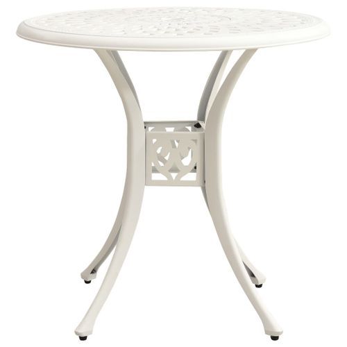 Table de jardin Blanc 78x78x72 cm Aluminium coulé - Photo n°2; ?>