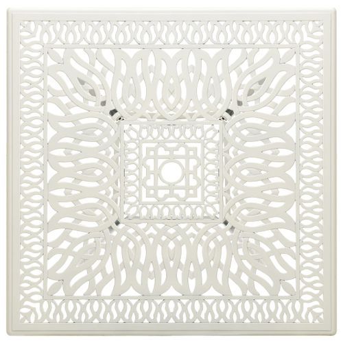 Table de jardin Blanc 90x90x73 cm Aluminium coulé - Photo n°3; ?>