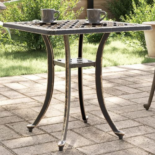 Table de jardin bronze 53x53x53 cm aluminium coulé - Photo n°2; ?>