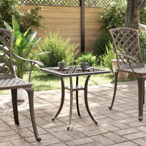 Table de jardin bronze 53x53x53 cm aluminium coulé - Photo n°3; ?>