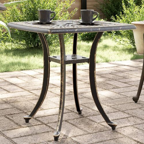 Table de jardin bronze 53x53x53 cm aluminium coulé - Photo n°2; ?>