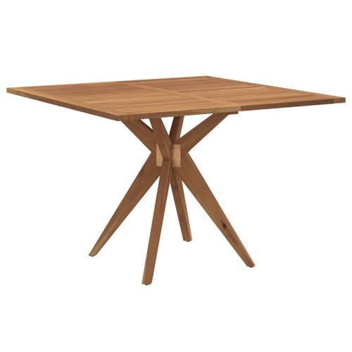 Table de jardin carrée 110x110x75 cm bois d'acacia solide - Photo n°2; ?>